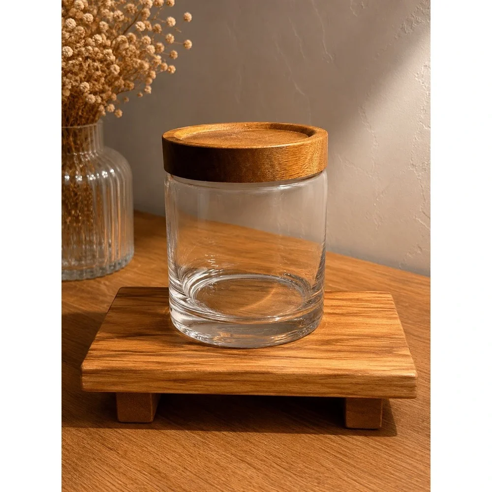 Target Glass Decorative Canister with Wood Lid Clear 064 05 1681 2016